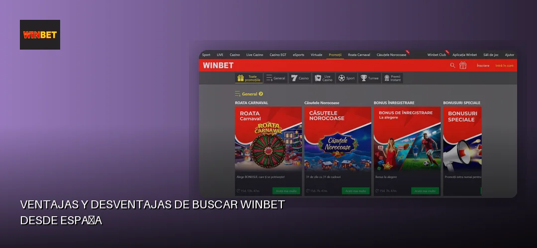 Ventajas y desventajas de buscar Winbet desde España